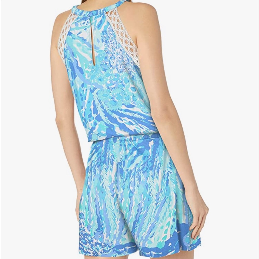 Lilly Pulitzer LALA ROMPER Blue Haven Hey Soleil - Picture 15 of 16